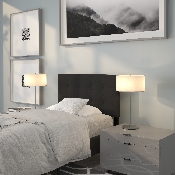 Bedford Tufted Upholstered Twin Size Headboard in Black Fabric, HG-HB1704-T-BK-GG