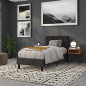 Bedford Tufted Upholstered Twin Size Headboard in Black Fabric, HG-HB1704-T-BK-GG