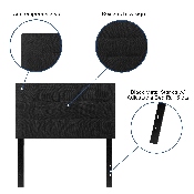 Bedford Tufted Upholstered Twin Size Headboard in Black Fabric, HG-HB1704-T-BK-GG