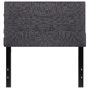 Bedford Tufted Upholstered Twin Size Headboard in Dark Gray Fabric, HG-HB1704-T-DG-GG