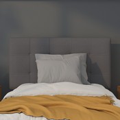 Bedford Tufted Upholstered Twin Size Headboard in Dark Gray Fabric, HG-HB1704-T-DG-GG