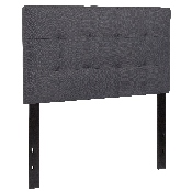 Bedford Tufted Upholstered Twin Size Headboard in Dark Gray Fabric, HG-HB1704-T-DG-GG