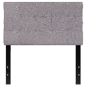 Bedford Tufted Upholstered Twin Size Headboard in Light Gray Fabric, HG-HB1704-T-LG-GG