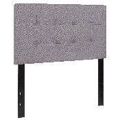Bedford Tufted Upholstered Twin Size Headboard in Light Gray Fabric, HG-HB1704-T-LG-GG
