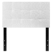 Bedford Tufted Upholstered Twin Size Headboard in White Fabric, HG-HB1704-T-W-GG