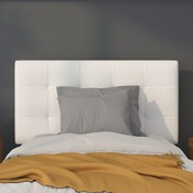 Bedford Tufted Upholstered Twin Size Headboard in White Fabric, HG-HB1704-T-W-GG
