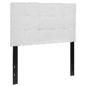 Bedford Tufted Upholstered Twin Size Headboard in White Fabric, HG-HB1704-T-W-GG