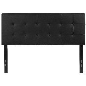 Lennox Tufted Upholstered Full Size Headboard in Black Vinyl, HG-HB1705-F-BK-GG