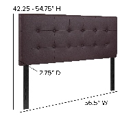 Lennox Tufted Upholstered Full Size Headboard in Brown Vinyl, HG-HB1705-F-BR-GG