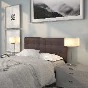 Lennox Tufted Upholstered Full Size Headboard in Brown Vinyl, HG-HB1705-F-BR-GG