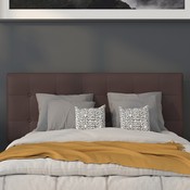 Lennox Tufted Upholstered Full Size Headboard in Brown Vinyl, HG-HB1705-F-BR-GG