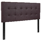 Lennox Tufted Upholstered Full Size Headboard in Brown Vinyl, HG-HB1705-F-BR-GG