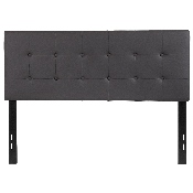 Lennox Tufted Upholstered Full Size Headboard in Gray Vinyl, HG-HB1705-F-GY-GG