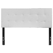 Lennox Tufted Upholstered Full Size Headboard in White Vinyl, HG-HB1705-F-W-GG