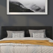 Lennox Tufted Upholstered King Size Headboard in Black Vinyl, HG-HB1705-K-BK-GG