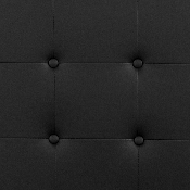 Lennox Tufted Upholstered King Size Headboard in Black Vinyl, HG-HB1705-K-BK-GG