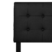 Lennox Tufted Upholstered King Size Headboard in Black Vinyl, HG-HB1705-K-BK-GG