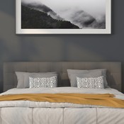 Lennox Tufted Upholstered King Size Headboard in Gray Vinyl, HG-HB1705-K-GY-GG