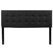 Lennox Tufted Upholstered Queen Size Headboard in Black Vinyl, HG-HB1705-Q-BK-GG