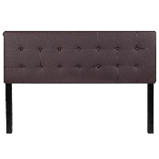 Lennox Tufted Upholstered Queen Size Headboard in Brown Vinyl, HG-HB1705-Q-BR-GG