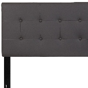 Lennox Tufted Upholstered Queen Size Headboard in Gray Vinyl, HG-HB1705-Q-GY-GG