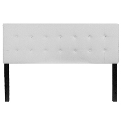 Lennox Tufted Upholstered Queen Size Headboard in White Vinyl, HG-HB1705-Q-W-GG