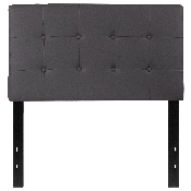 Lennox Tufted Upholstered Twin Size Headboard in Gray Vinyl, HG-HB1705-T-GY-GG