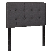 Lennox Tufted Upholstered Twin Size Headboard in Gray Vinyl, HG-HB1705-T-GY-GG