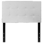 Lennox Tufted Upholstered Twin Size Headboard in White Vinyl, HG-HB1705-T-W-GG