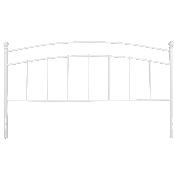 Woodstock Decorative White Metal King Size Headboard, HG-HB1706-WH-K-GG