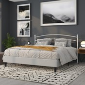 Woodstock Decorative White Metal King Size Headboard, HG-HB1706-WH-K-GG