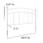 Woodstock Decorative White Metal Queen Size Headboard, HG-HB1706-WH-Q-GG