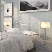 Woodstock Decorative White Metal Queen Size Headboard, HG-HB1706-WH-Q-GG