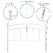 Woodstock Decorative White Metal Queen Size Headboard, HG-HB1706-WH-Q-GG