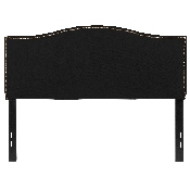 Lexington Upholstered Full Size Headboard with Accent Nail Trim in Black Fabric, HG-HB1707-F-BK-GG