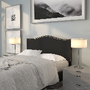Lexington Upholstered Full Size Headboard with Accent Nail Trim in Black Fabric, HG-HB1707-F-BK-GG