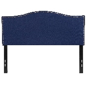 Lexington Upholstered Full Size Headboard with Accent Nail Trim in Navy Fabric, HG-HB1707-F-N-GG