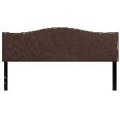 Lexington Upholstered King Size Headboard with Accent Nail Trim in Dark Brown Fabric, HG-HB1707-K-DBR-GG