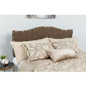 Lexington Upholstered King Size Headboard with Accent Nail Trim in Dark Brown Fabric, HG-HB1707-K-DBR-GG