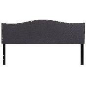 Lexington Upholstered King Size Headboard with Accent Nail Trim in Dark Gray Fabric, HG-HB1707-K-DG-GG