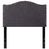 Lexington Upholstered Twin Size Headboard with Accent Nail Trim in Dark Gray Fabric, HG-HB1707-T-DG-GG