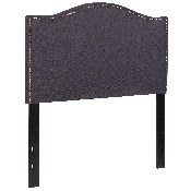 Lexington Upholstered Twin Size Headboard with Accent Nail Trim in Dark Gray Fabric, HG-HB1707-T-DG-GG