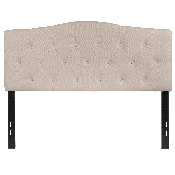 Cambridge Tufted Upholstered Full Size Headboard in Beige Fabric, HG-HB1708-F-B-GG