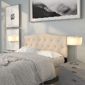 Cambridge Tufted Upholstered Full Size Headboard in Beige Fabric, HG-HB1708-F-B-GG