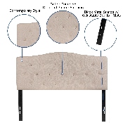 Cambridge Tufted Upholstered Full Size Headboard in Beige Fabric, HG-HB1708-F-B-GG