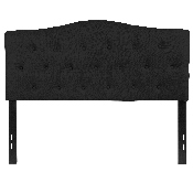 Cambridge Tufted Upholstered Full Size Headboard in Black Fabric, HG-HB1708-F-BK-GG