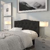 Cambridge Tufted Upholstered Full Size Headboard in Black Fabric, HG-HB1708-F-BK-GG