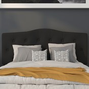 Cambridge Tufted Upholstered Full Size Headboard in Black Fabric, HG-HB1708-F-BK-GG