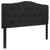Cambridge Tufted Upholstered Full Size Headboard in Black Fabric, HG-HB1708-F-BK-GG