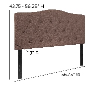 Cambridge Tufted Upholstered Full Size Headboard in Camel Fabric, HG-HB1708-F-C-GG